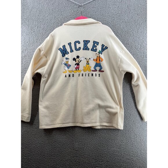 Mickey And Friends Disney Cream Shacket Soft Fleece Graphic Jacket Size XL - Picture 2 of 7